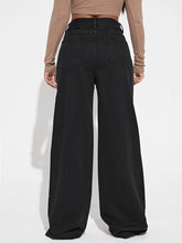 High Waist Ripped Frayed Wide Leg Jeans